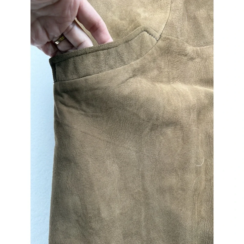 Highlander Vtg 1960's Brown Suede Mink Collar Coat Size M